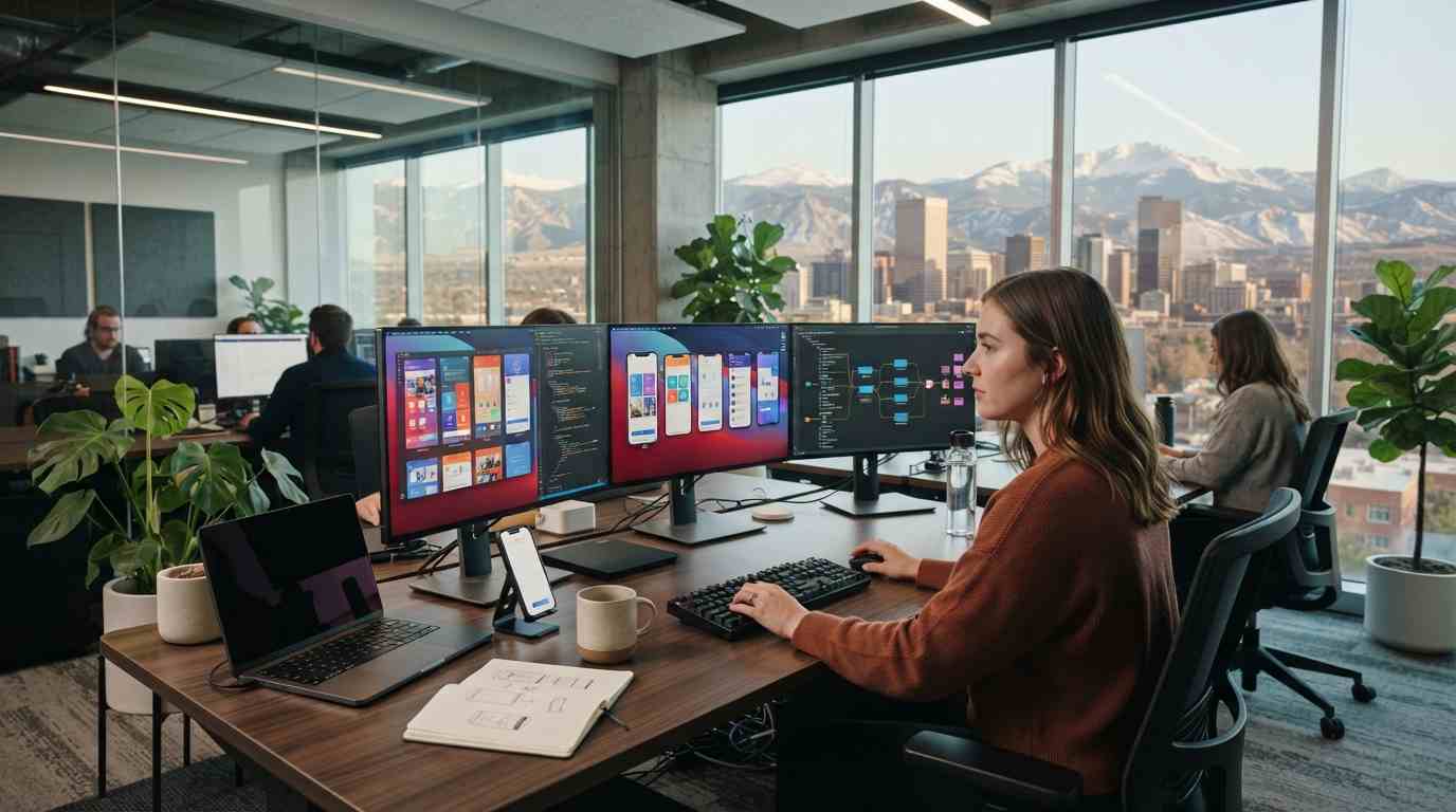 Cost to build an app in Denver with a professional software development team designing a custom mobile application.