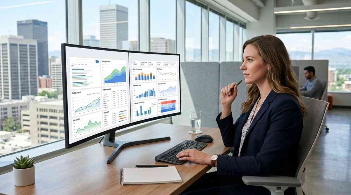 Denver business owner comparing SEO and Google Ads strategies