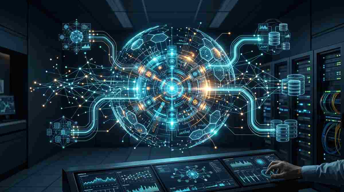 Startup development team collaborating on software testing in a modern office